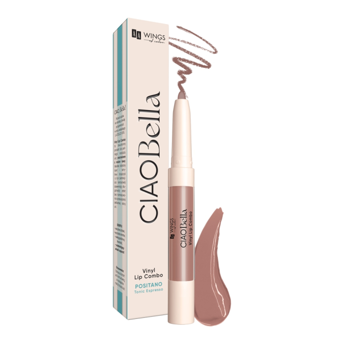 AA Wings of Color Ciao Bella Vinyl Lip Combo Lip Liner+ Vinyl Lip Gloss 02 Mokka Obsession Mix