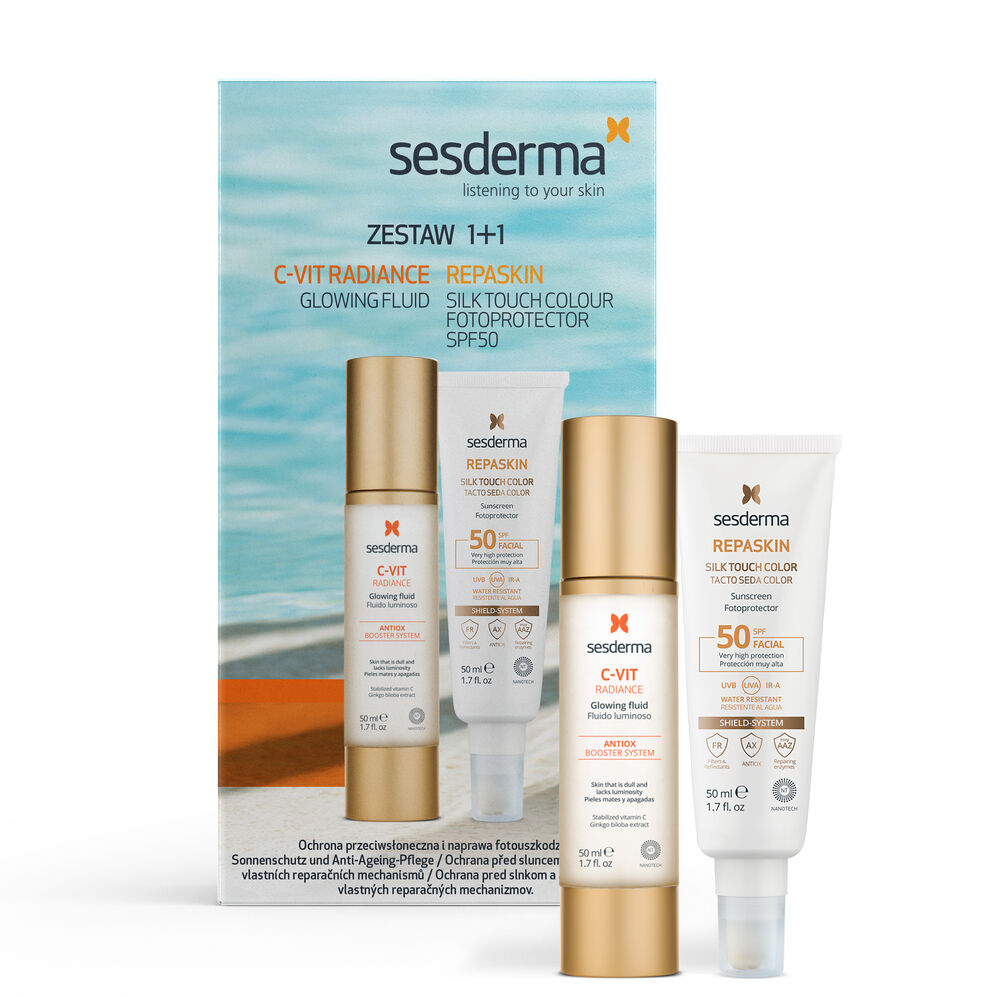Sesderma Set Repaskin Silk Touch Color + C-Vit Radiance