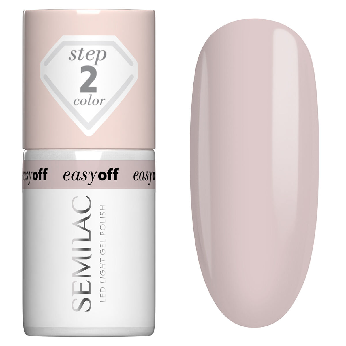 Semilac Easy Off Led Light Step 2 Lac de unghii L12 Almond Milk