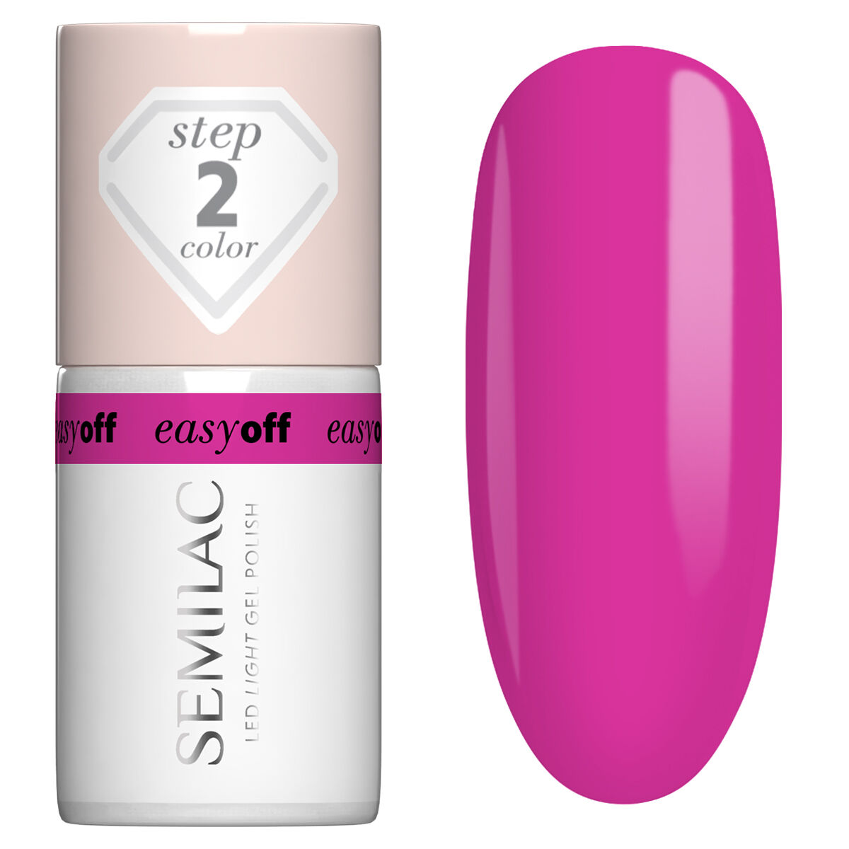 Semilac Easy Off Led Light Step 2 Lac de unghii L16 Magenta Crush