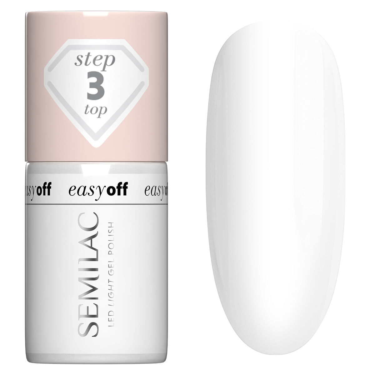 Semilac Easy Off Step 3 Top Coat pentru lacuri de unghii Led Light