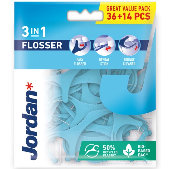 Jordan Flosser 3in1 pentru igiena orală 36+14 bucăți
