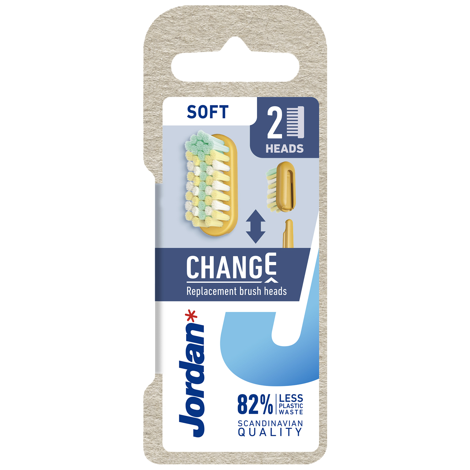 Jordan Change înlocuire periuță de dinți Sfaturi moale 2 buc.