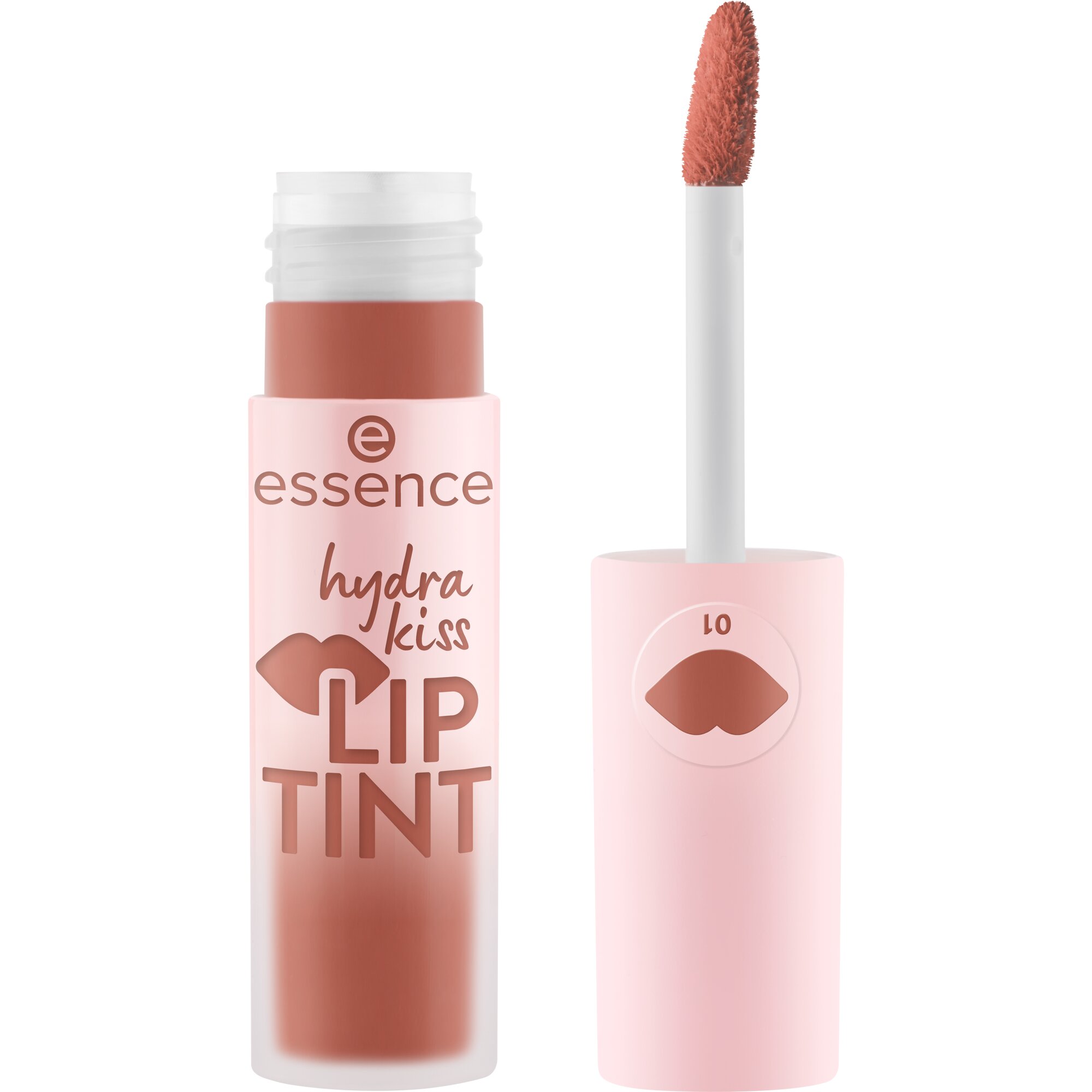 Essence Hydra Kiss Lip Tint cu finisaj luminos 01 Blushing Nude