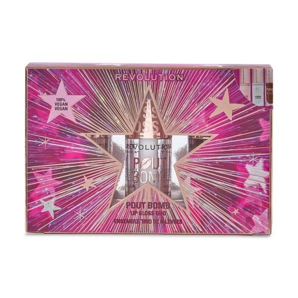 Set de luciu de buze Makeup Revolution Pout Bomb