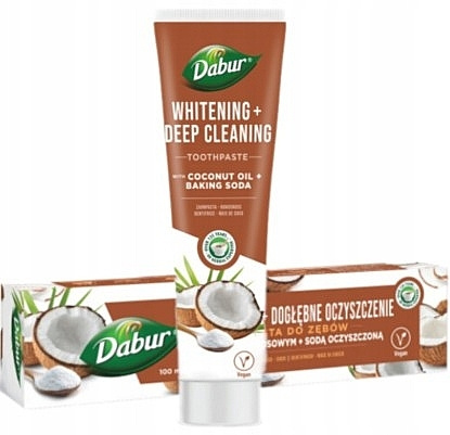 Dabur Pastă de dinți de albire cu ulei de nucă de cocos și bicarbonat de sodiu 100ml