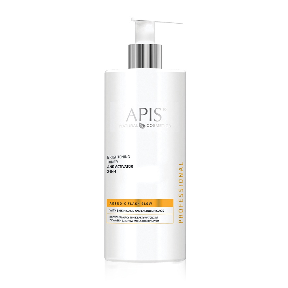 APIS Adeno-C Flash Glow Illuminating 2-in-1 Toner și Activator cu Shikimic și Acid Lactobionic 500ml