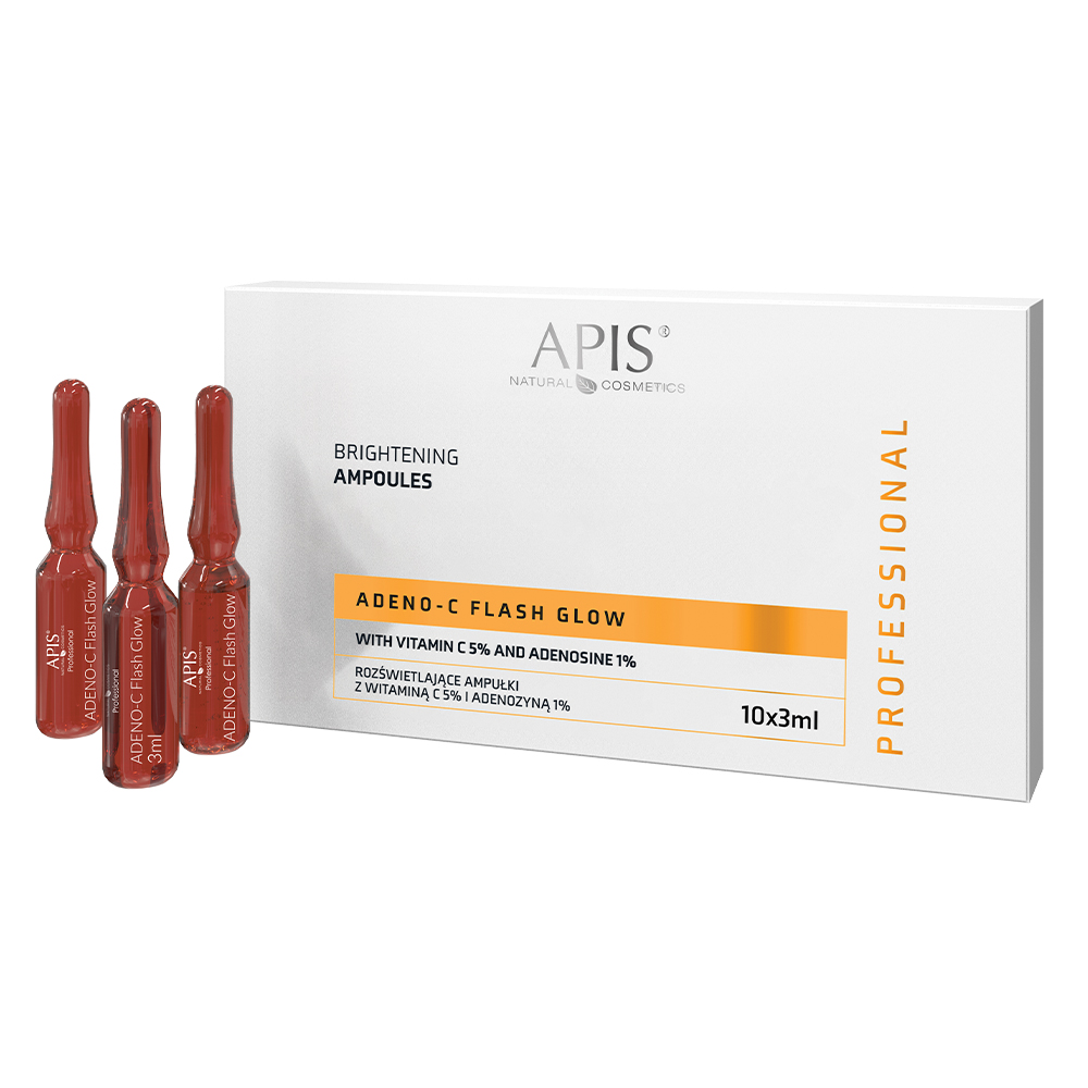 APIS Adeno-C Flash Glow fiole cu vitamina C și adenozină