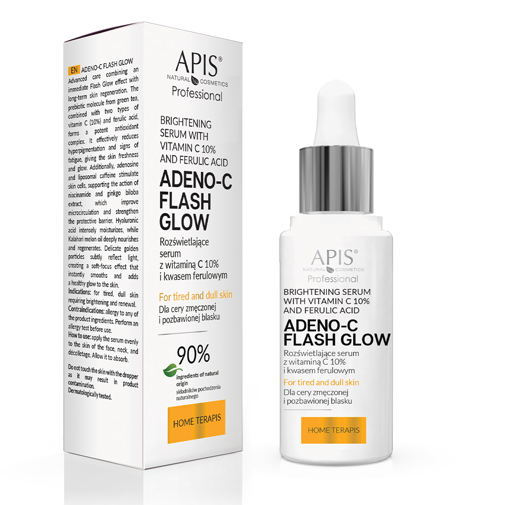 APIS Adeno-C Flash Glow Ser iluminator cu vitamina C și acid ferulic 30ml