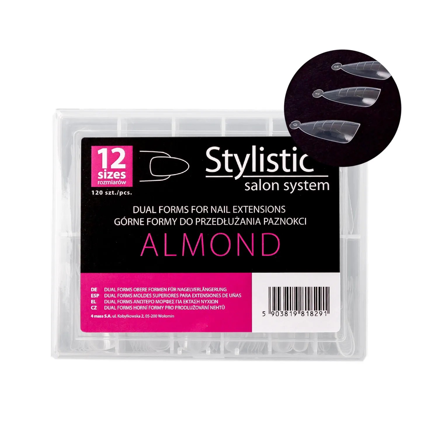 Stylistic Top Forms pentru extensii de unghii Almond 120 bucăți