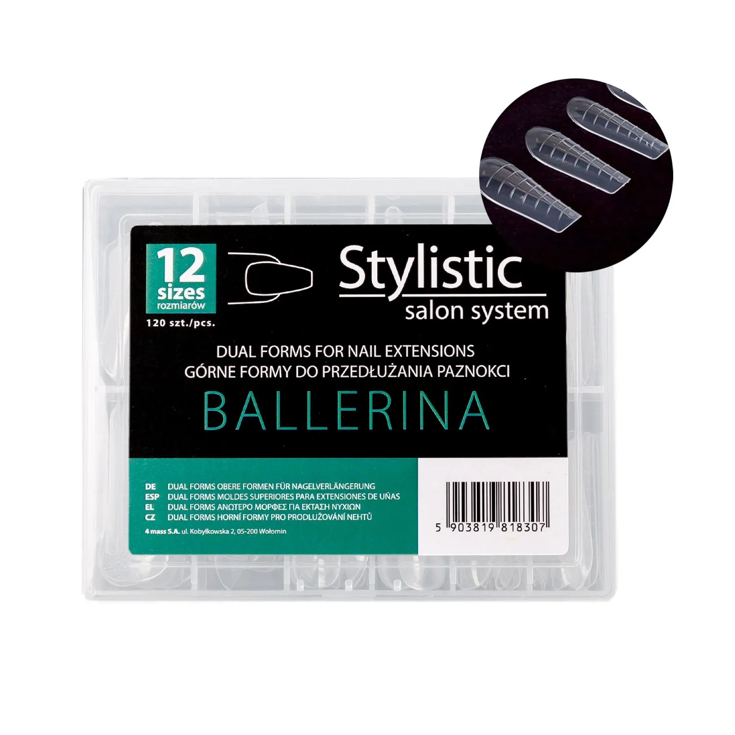 Stylistic Top Forms pentru extensiile de unghii Ballerina 120 buc