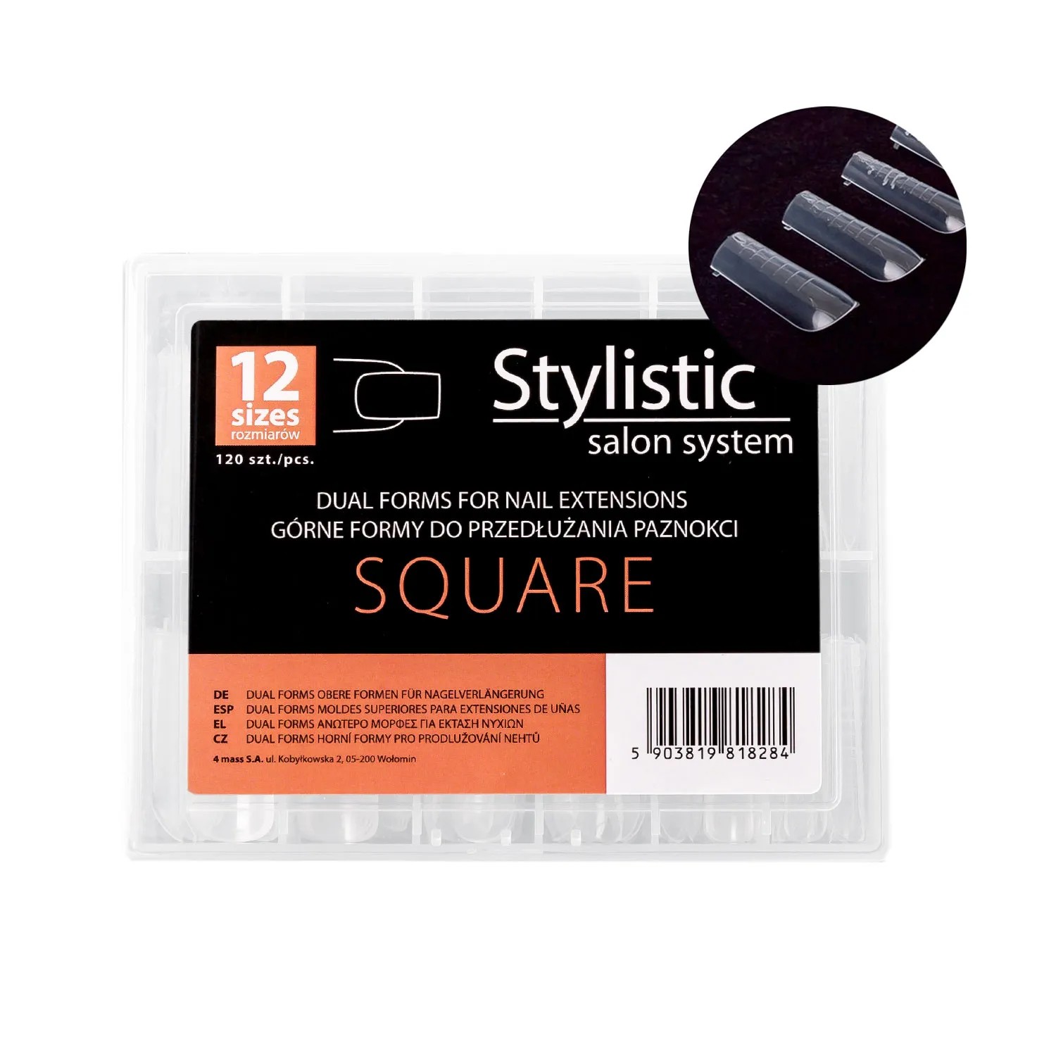 Stylistic Top Forms pentru extensii de unghii Square 120 bucăți