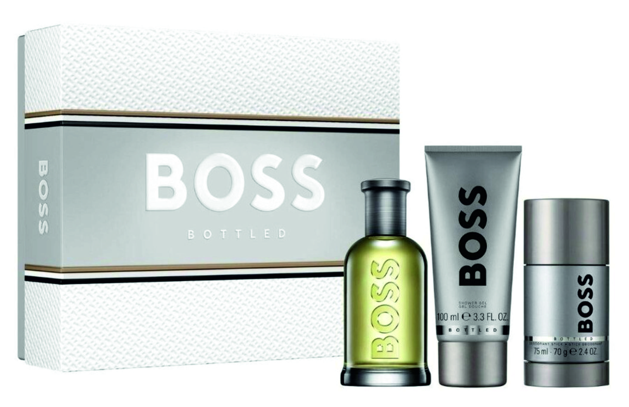 HUGO BOSS Set cadou îmbuteliat pentru bărbați Eau de Toilette + Deodorant + Gel de duș