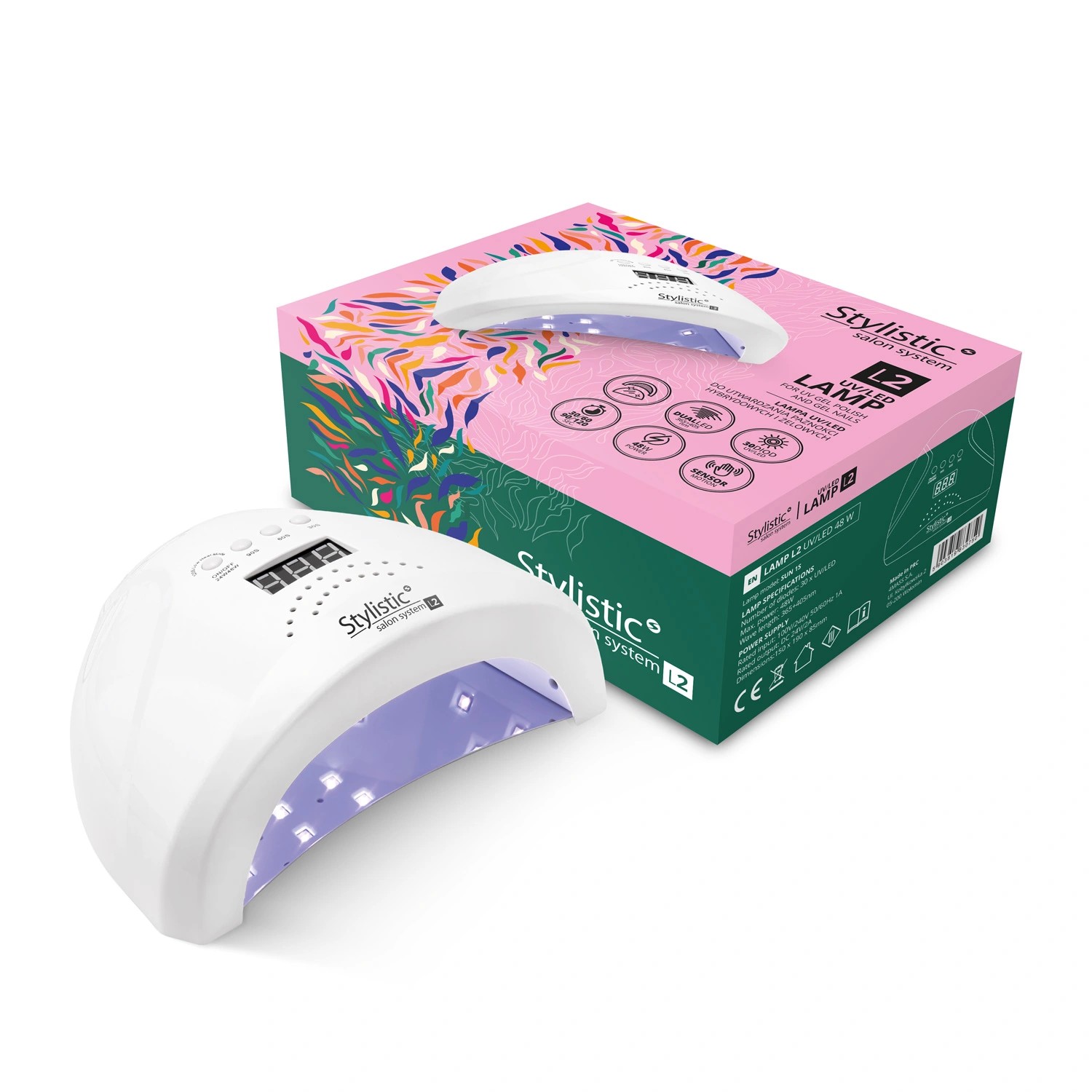 Lampă Stylistic L2 UV/LED 48W cu spate oglindit și afișaj