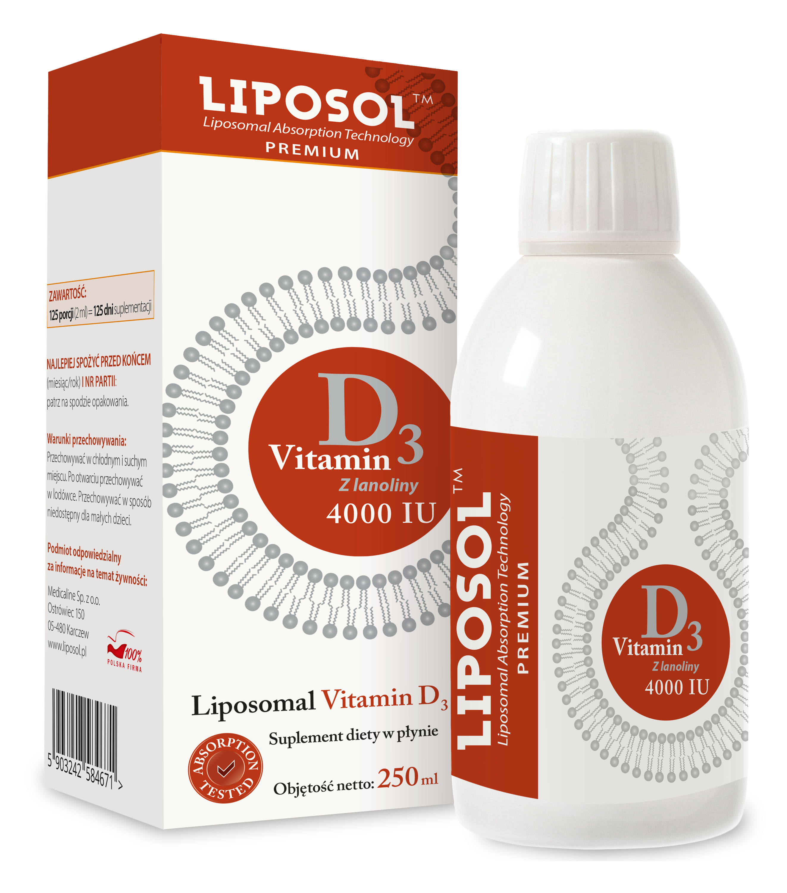 Aliness Liposol Liposomal Vitamina D3 4000uq Supliment alimentar 250ml