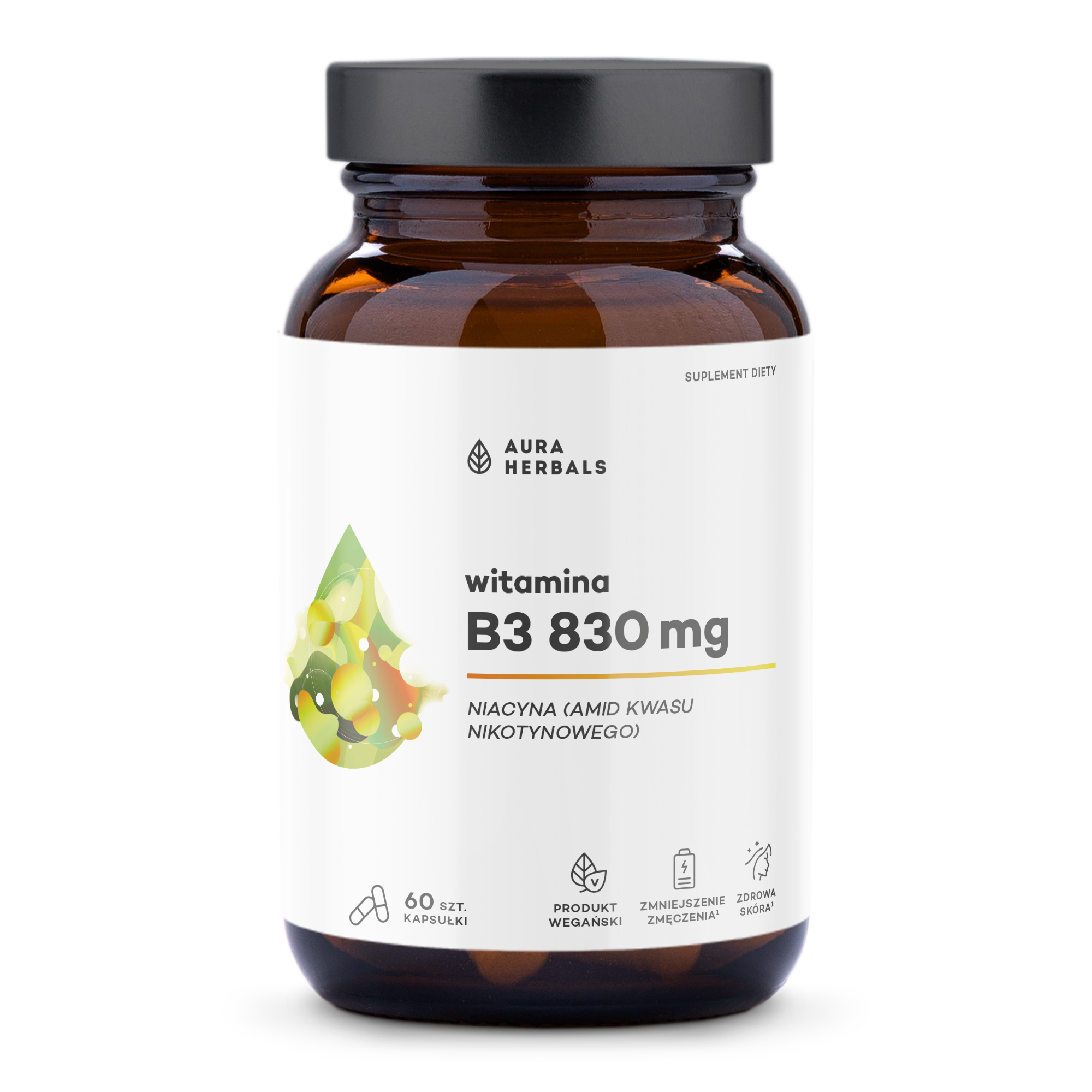 Aura Herbals Vitamina B3 830mg Supliment alimentar 60 Capsule