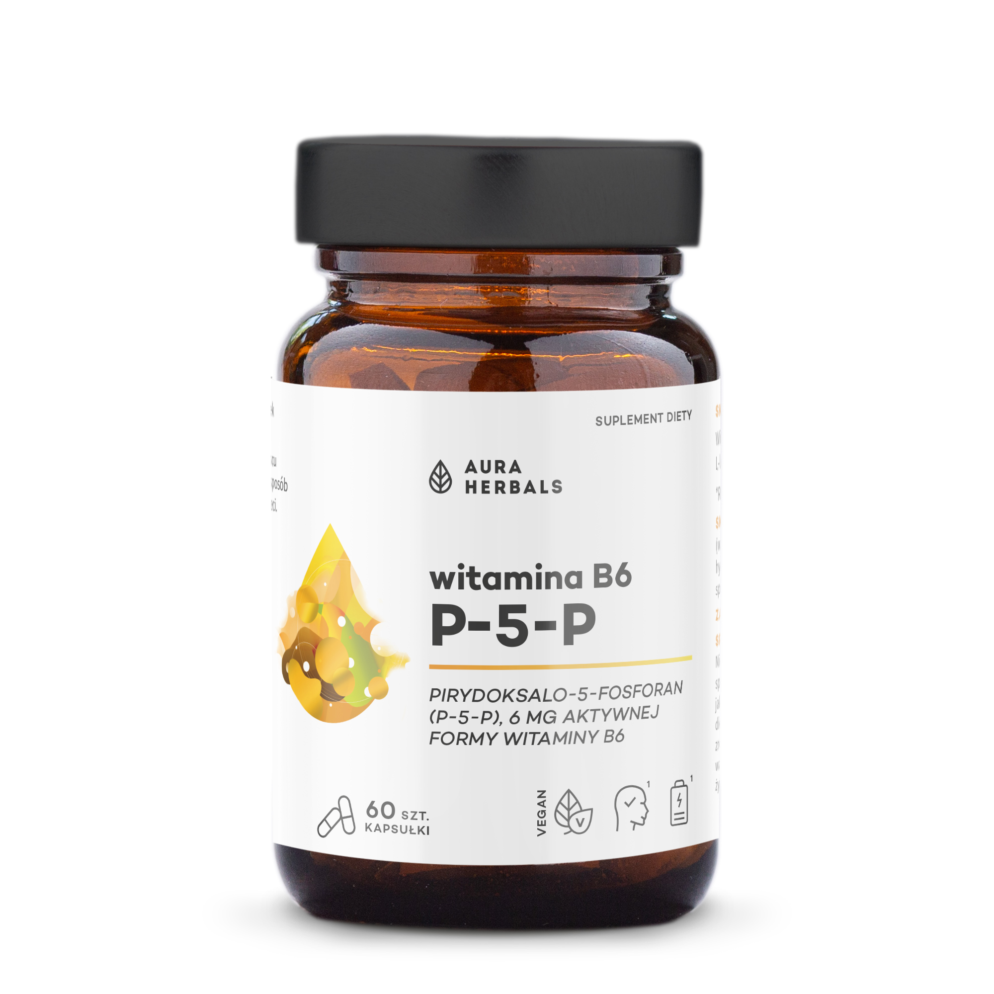 Aura Herbals Vitamina B6 P-5-P Supliment alimentar 60 capsule