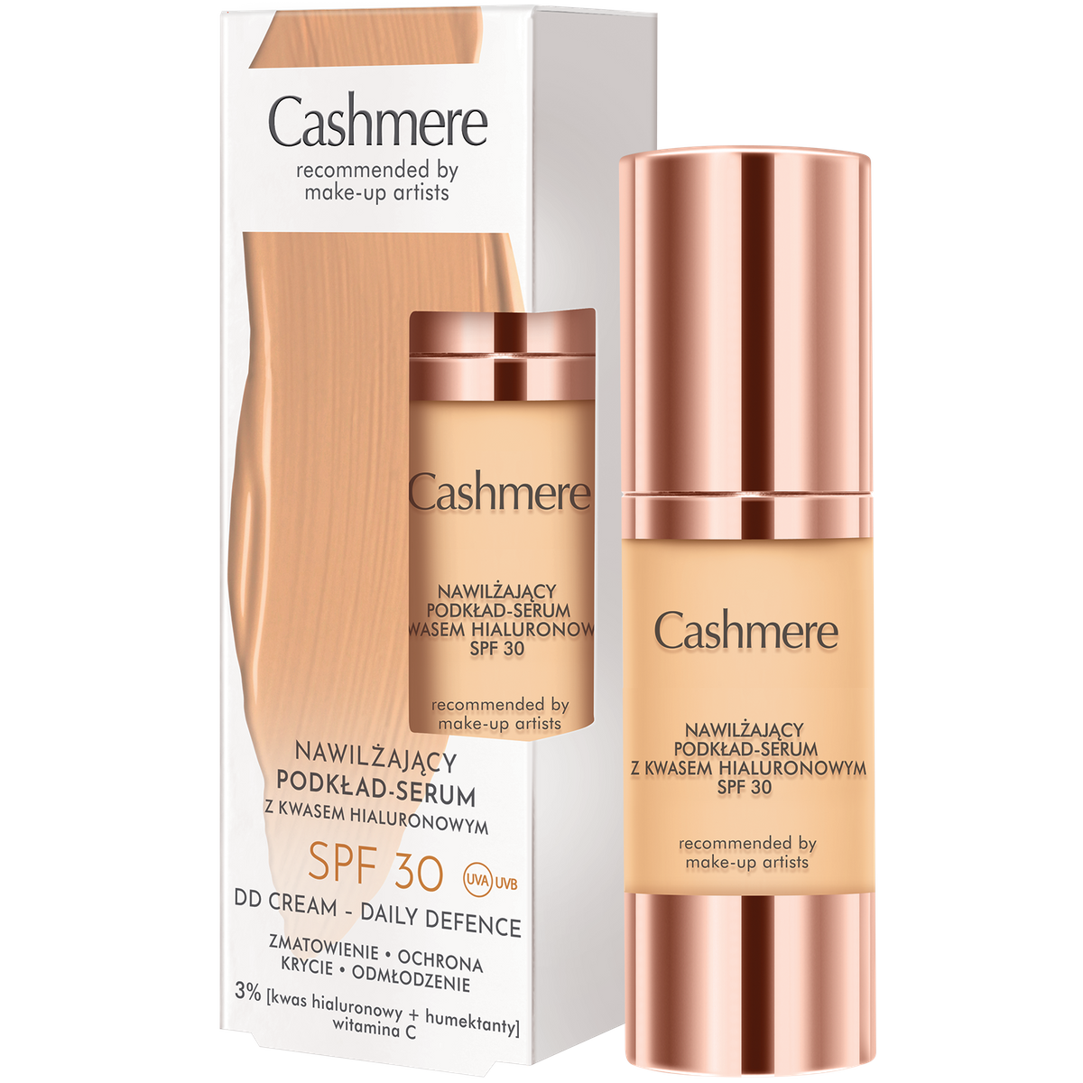 Fond de ten hidratant Cashmere-Serum SPF30 Warm Beige 30ml