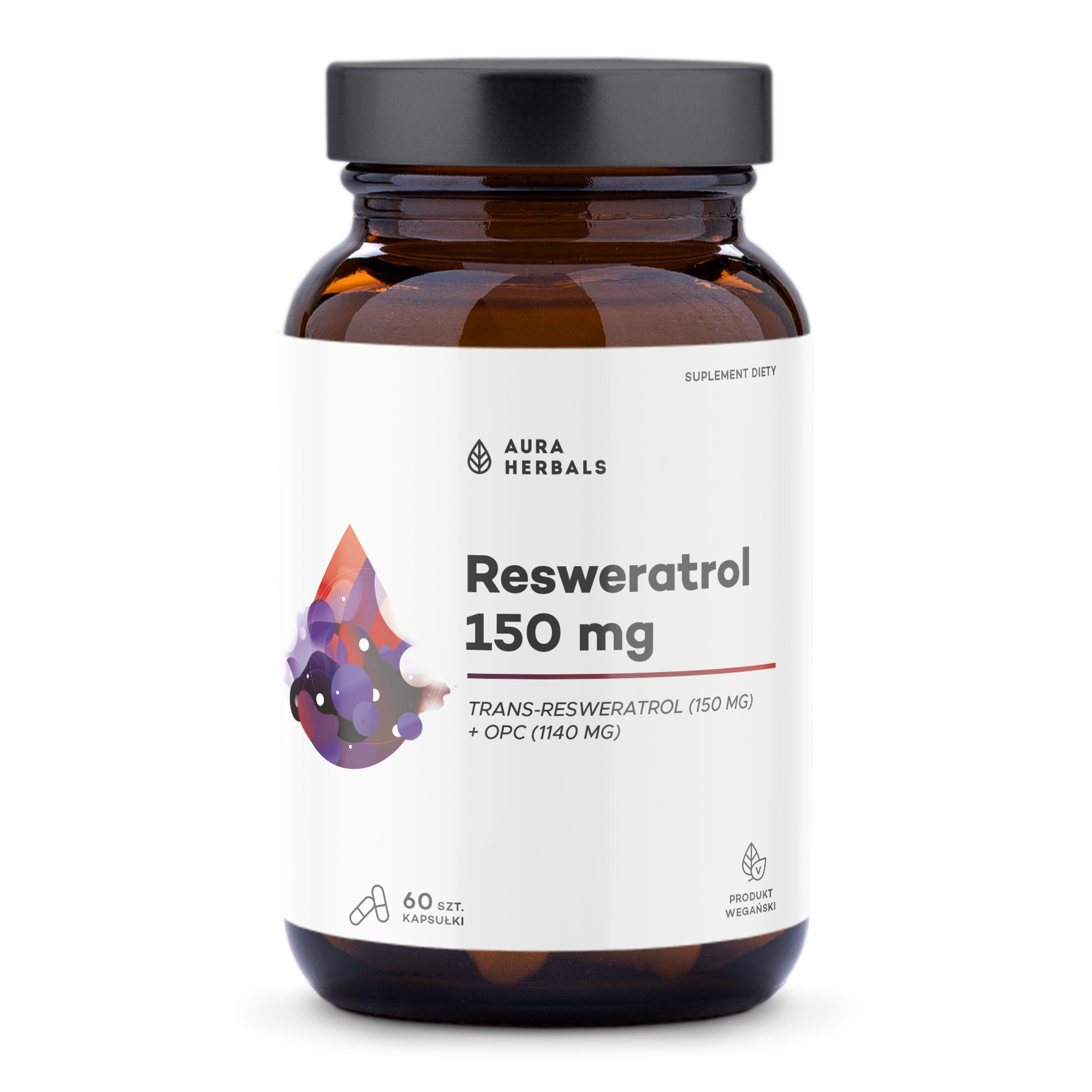 Aura Herbals Resveratrol 150mg Supliment alimentar 60 Capsule