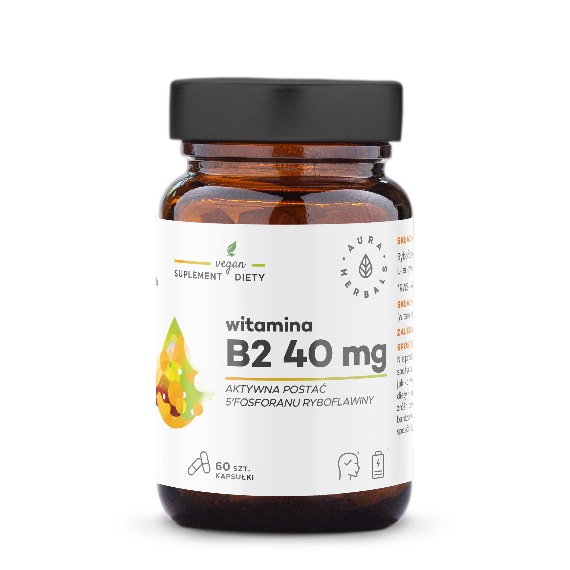 Aura Herbals Vitamina B2 40mg Supliment alimentar 60 Capsule