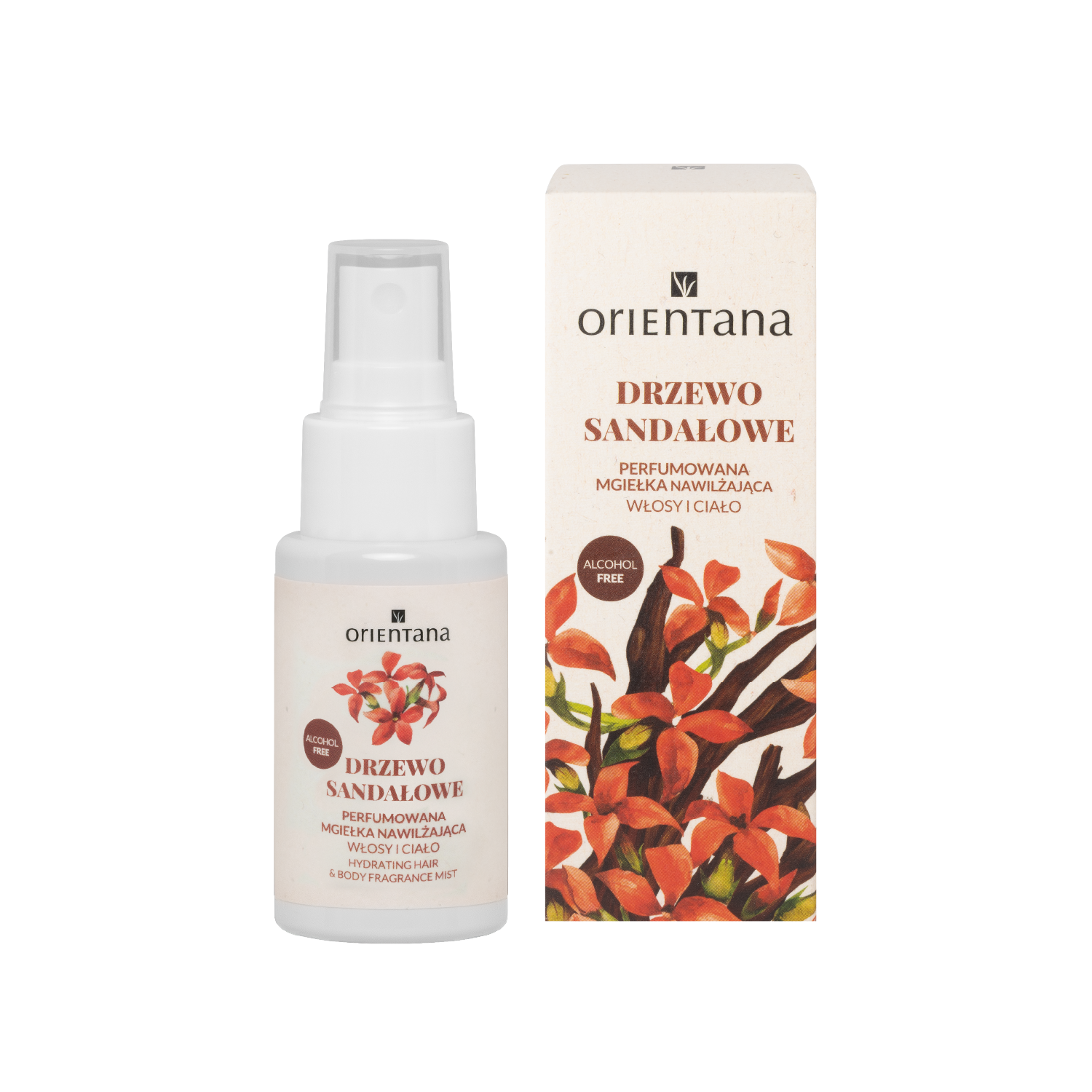 Orientana Brumă hidratantă parfumată cu lemn de santal pentru corp și păr 50ml