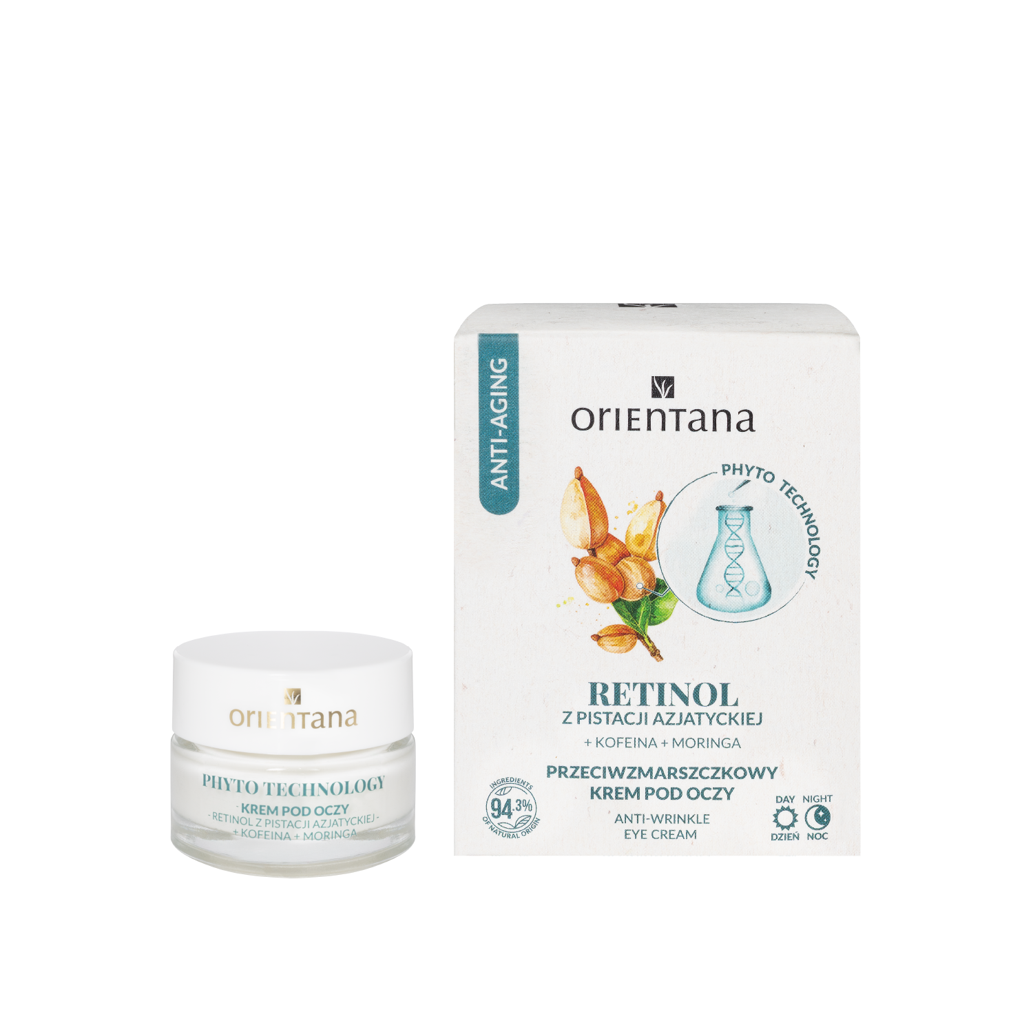 Orientana Cremă de ochi antirid cu retinol de fistic asiatic 15ml