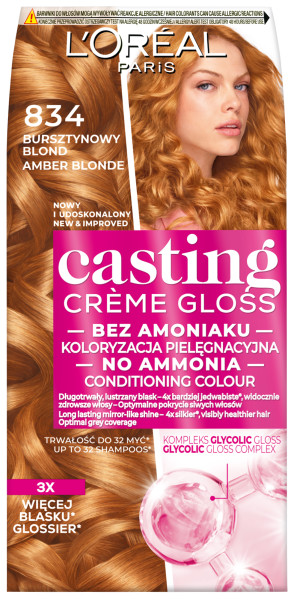 Loreal Casting Creme Gloss Colour 834 Amber Blonde