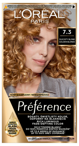 Loreal Preference Culoarea părului 7.3 Blond auriu
