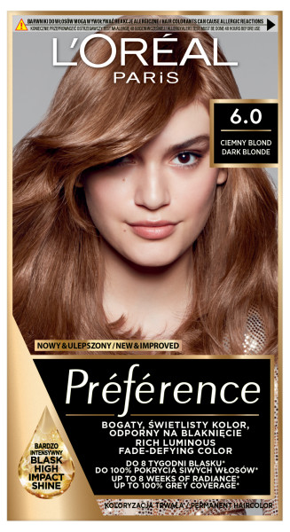 Loreal Preference Culoarea părului 6.0 Blond închis