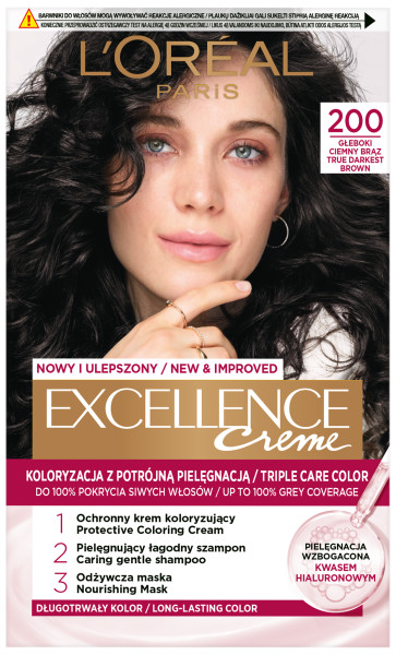Loreal Excellence Creme Hair Colour 200 Deep Dark Brown