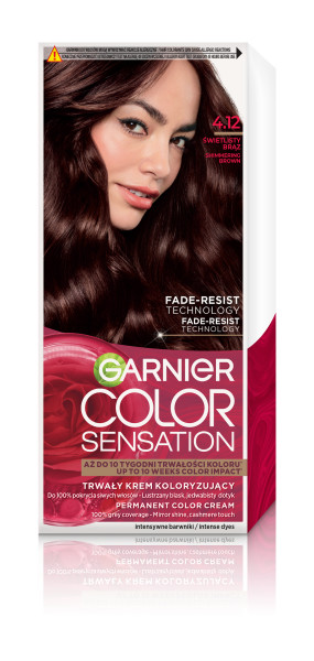 Garnier Color Sensation Permanent Hair Colour Cream 4.12 Brillant Brown