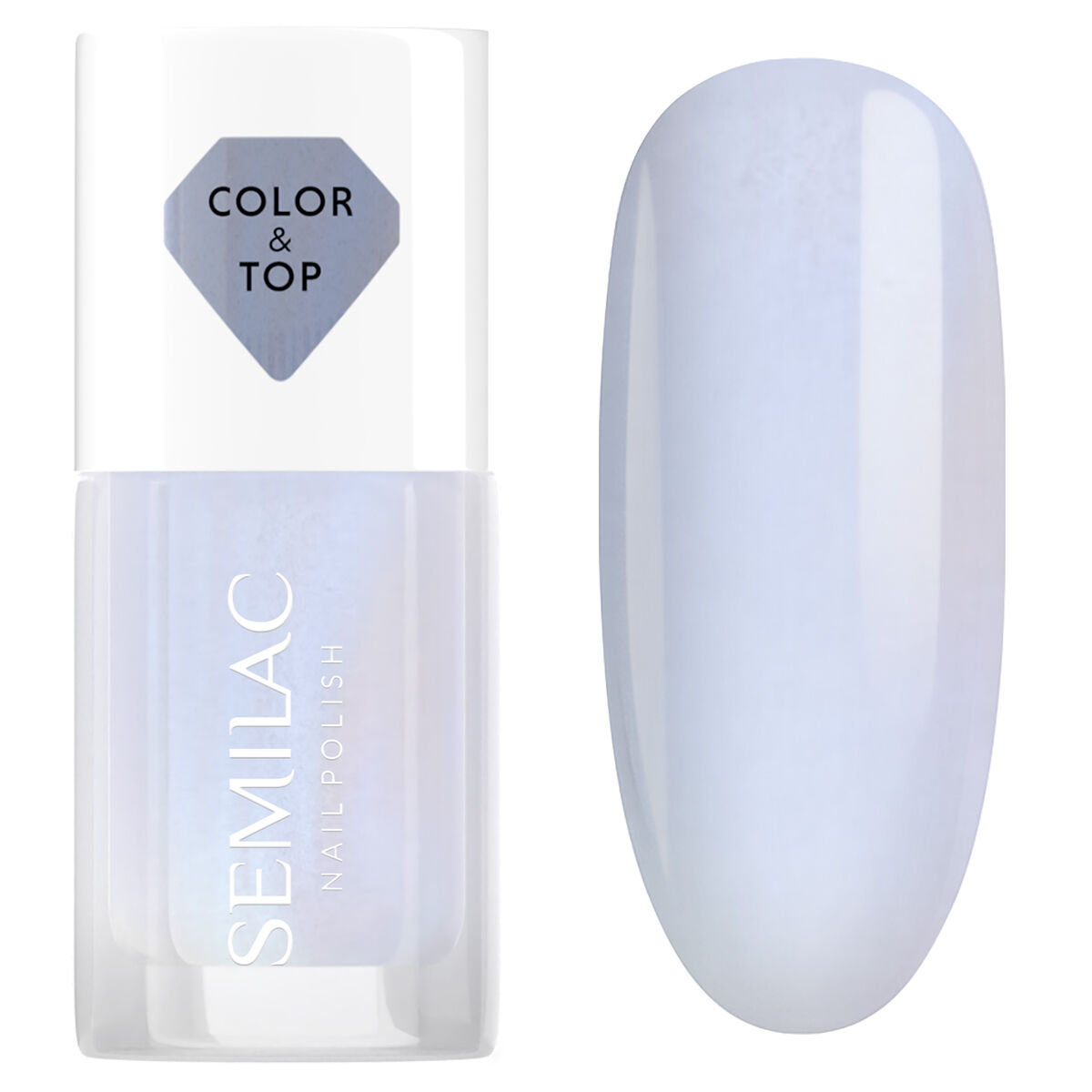 Semilac Top Coat pentru lacuri clasice 2in1 Blue Holo Glazed 7ml