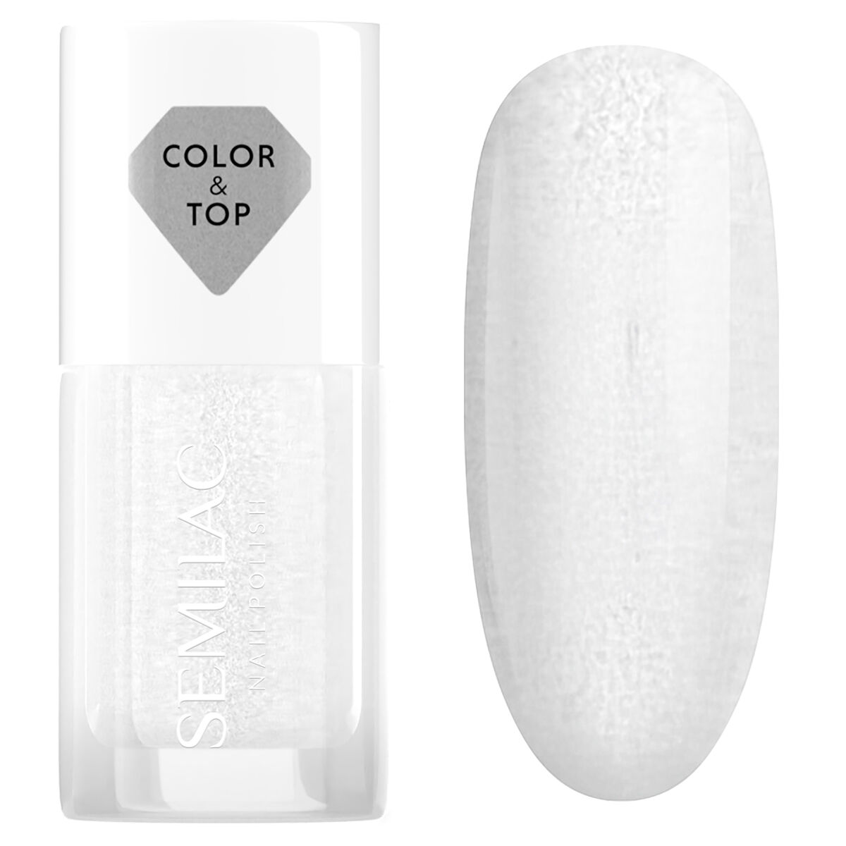 Semilac Top Coat pentru lacuri clasice 2in1 Silver Blush 7ml