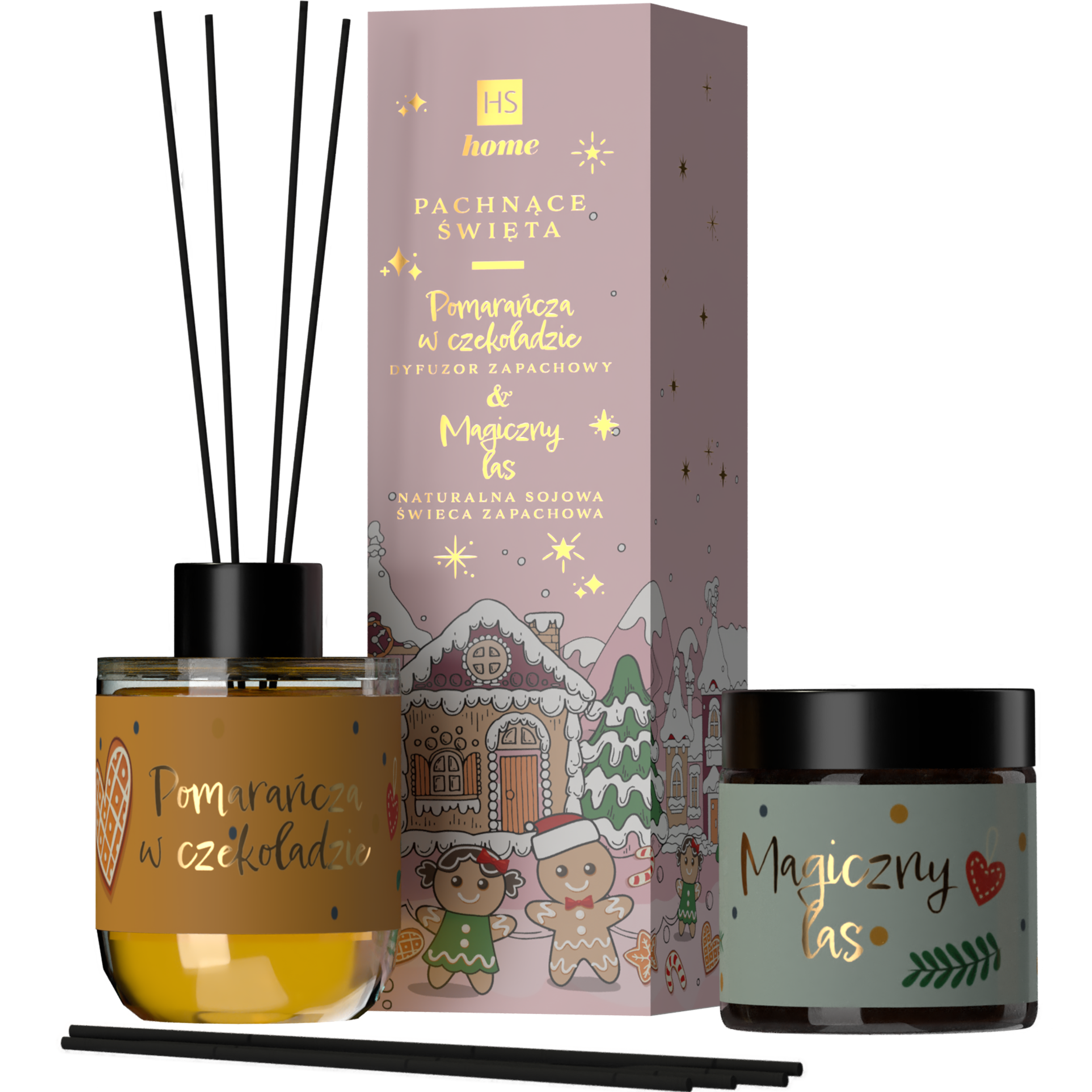 Set difuzor + lumânare HISKIN Chocolate Orange & Magic Forest