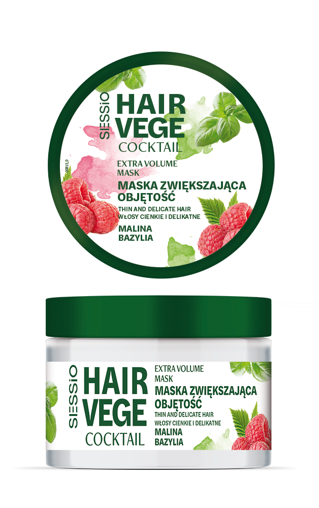 Mască volumizantă Sessio Hair Vege Cocktail Raspberry Basil 250g