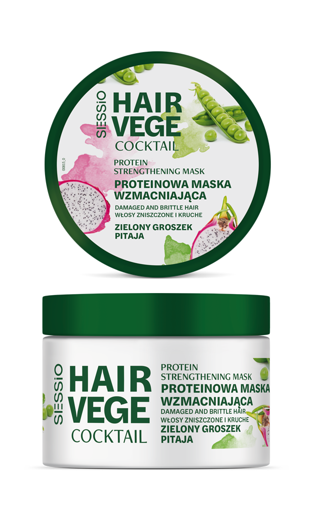Mască de întărire cu proteine Sessio Hair Vege Cocktail Green Pea Pitaya 250g