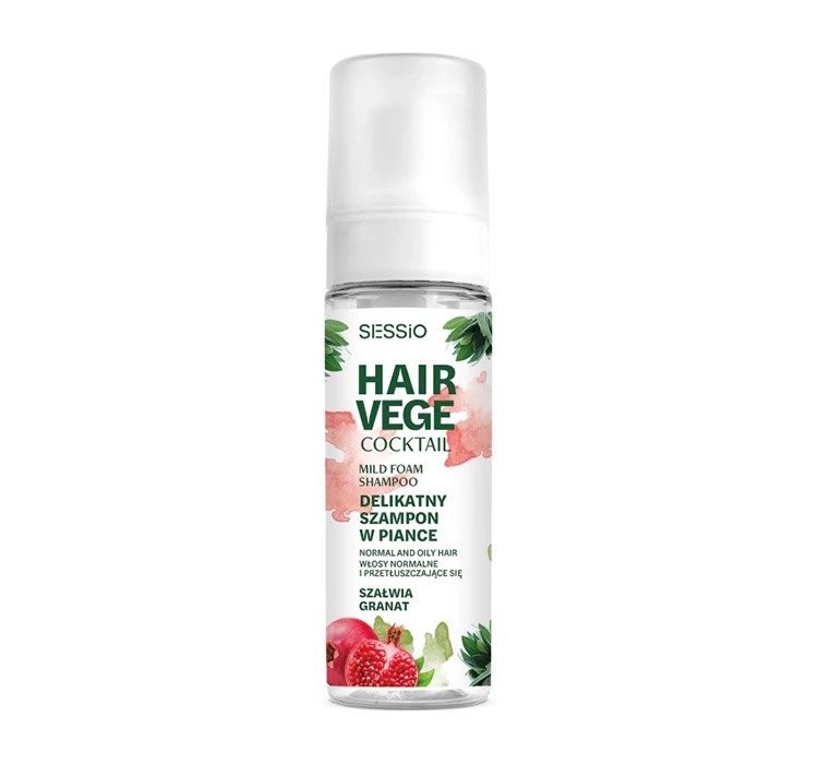 Șampon spumant delicat Sessio Hair Vege Cocktail Sage Pomegranate 175g