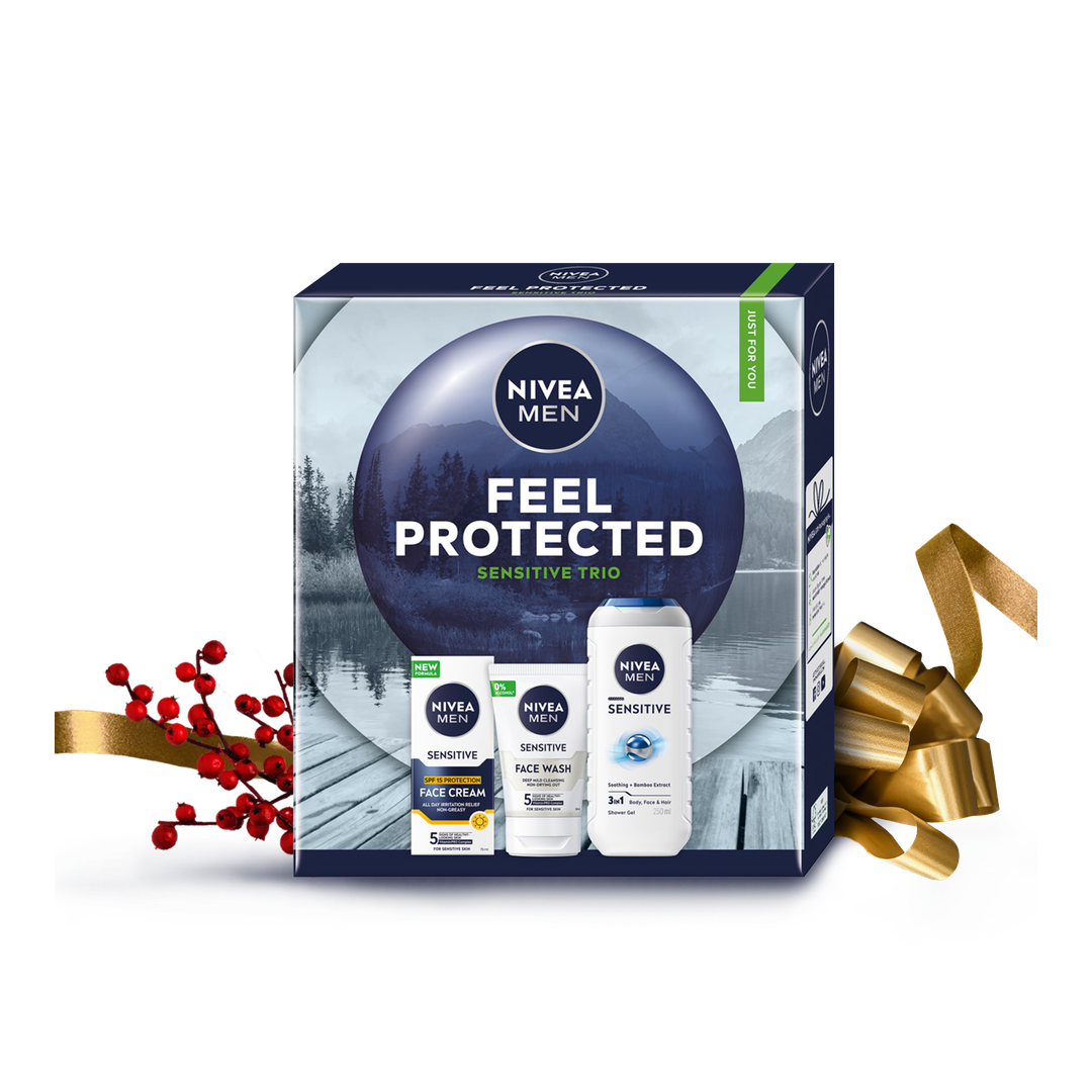 Set cadou NIVEA Men Feel Protected Sensitive Trio