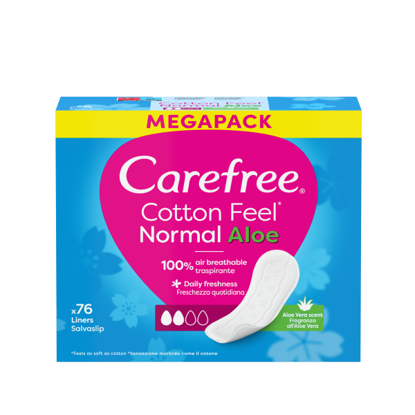 Tampoane sanitare Carefree Cotton Feel Normal Aloe 76 buc