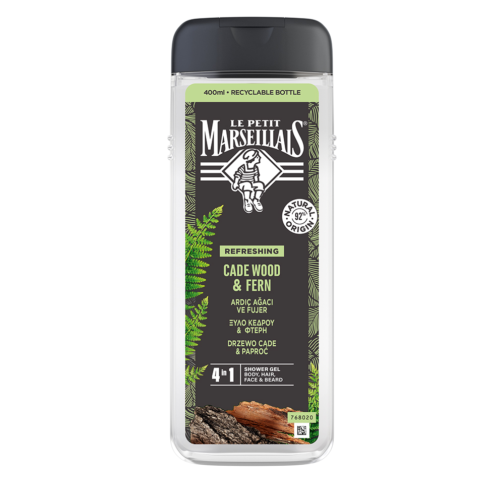 Le Petit Marseillais Gel de duș 4 în 1 pentru bărbați Cade Tree &amp; Fern 400ml