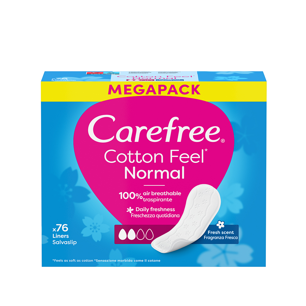 Carefree Bumbac Feel Inserții igienice normale proaspete 76 buc