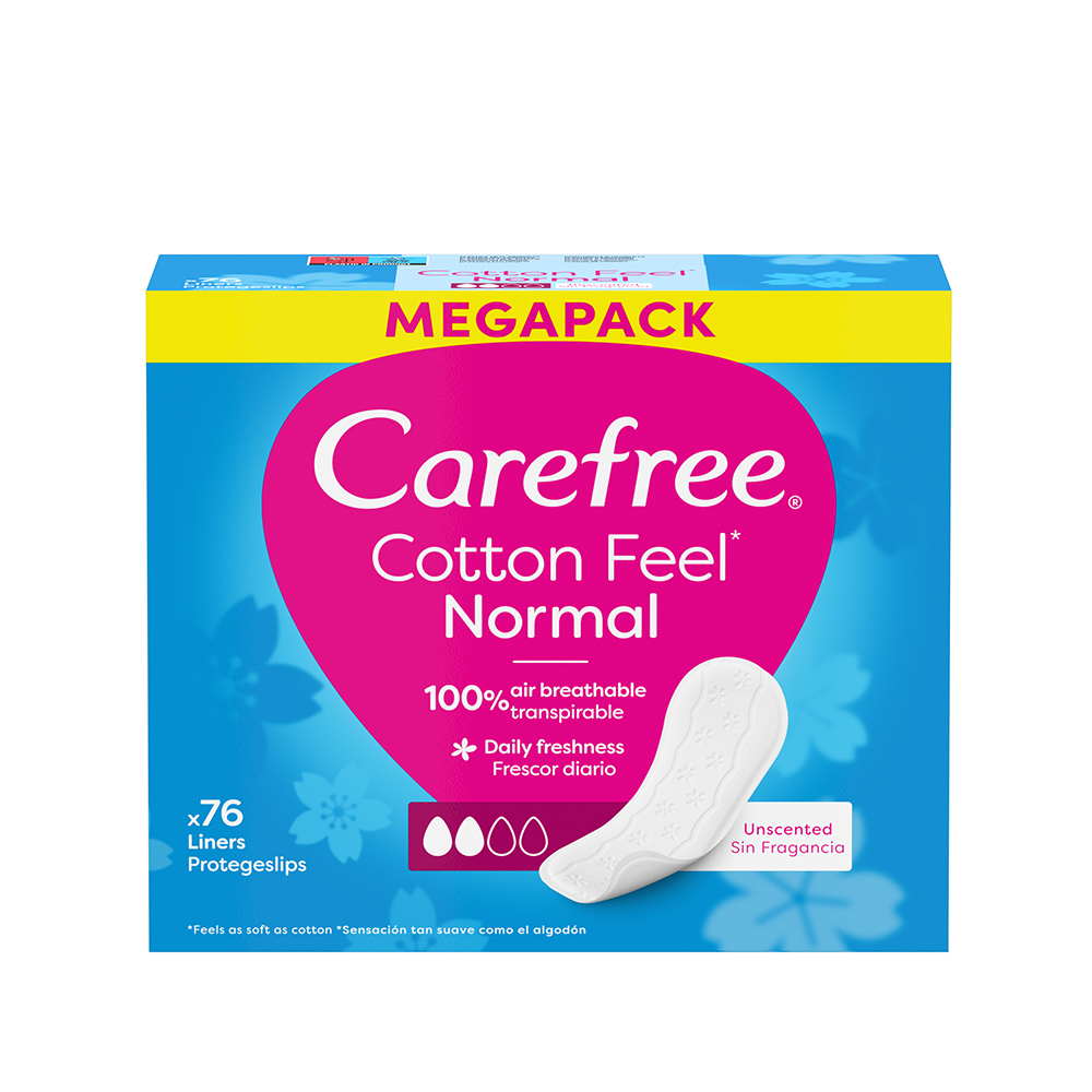 Carefree Cotton Feel Normal Inserții sanitare neparfumate 76 buc