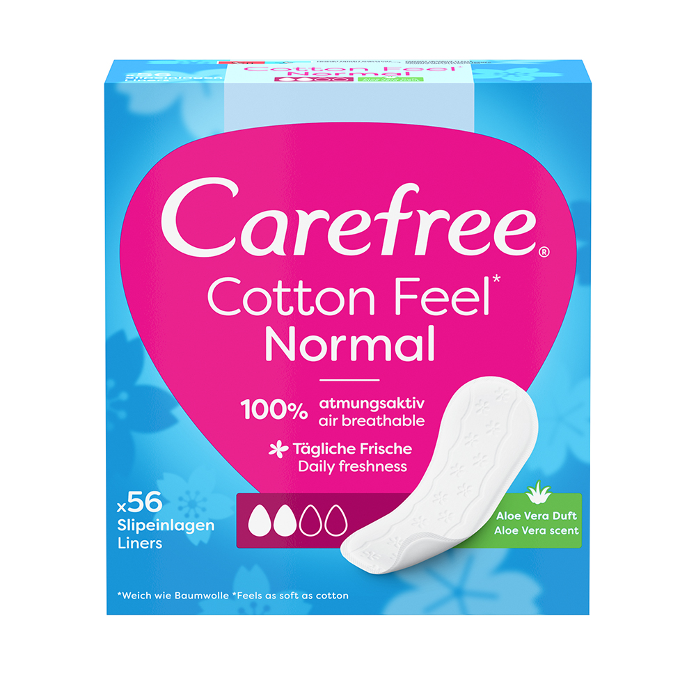 Tampoane sanitare Carefree Cotton Feel Normal Aloe 56 buc