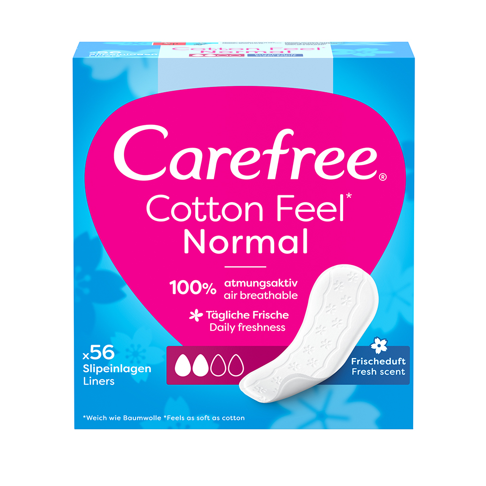 Carefree Bumbac Feel Inserții igienice normale proaspete 56 buc
