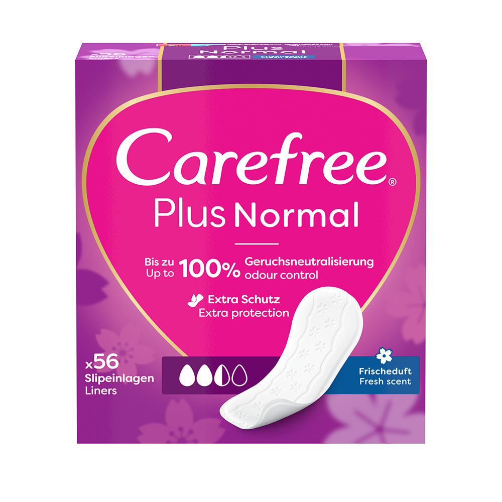 Carefree Plus Tampoane sanitare normale Parfum proaspăt 56 buc