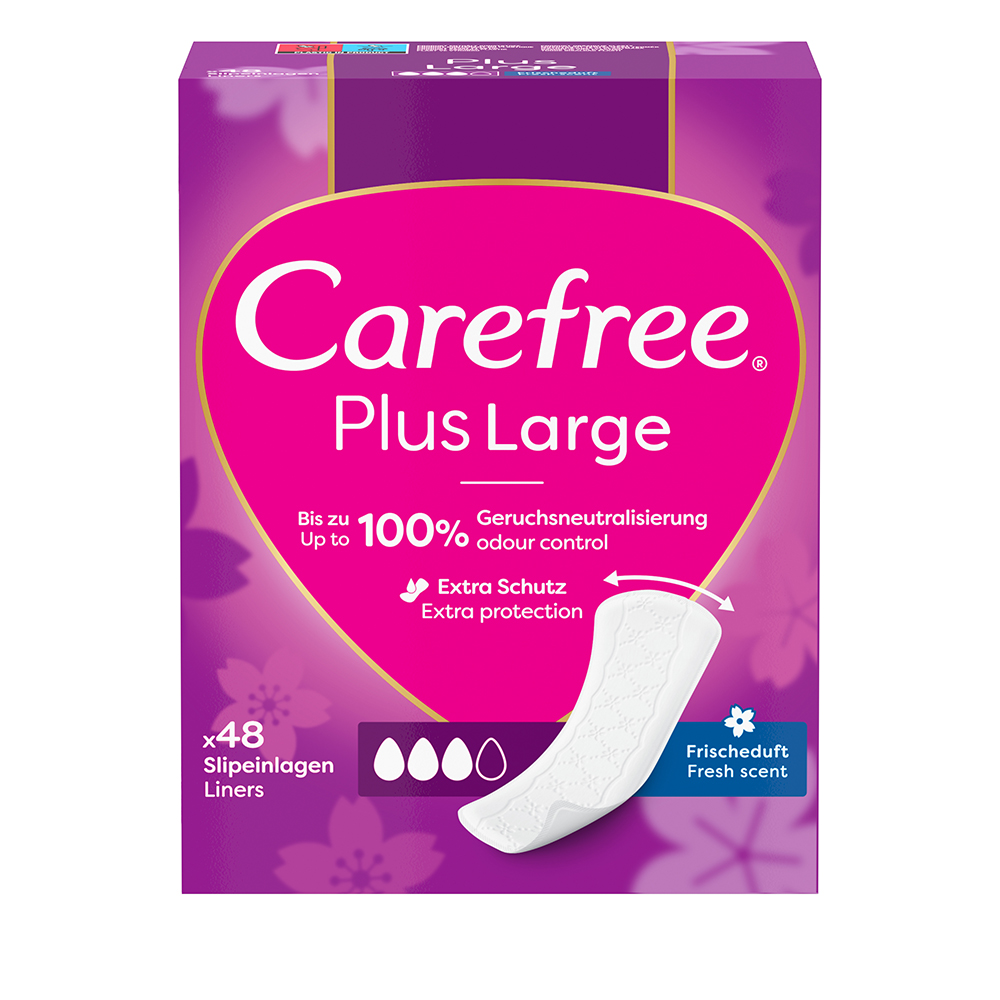 Carefree Plus Pads sanitare mari cu parfum proaspăt 48 buc