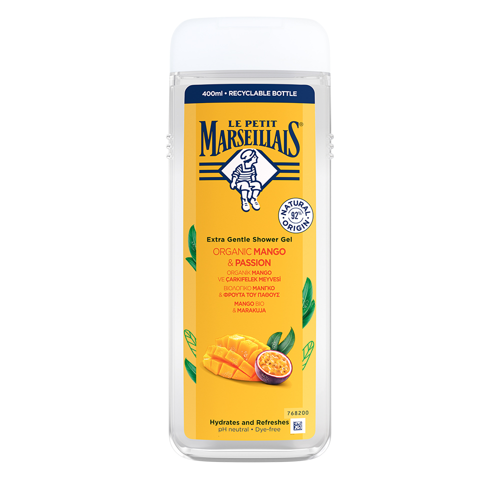 Gel de duș Le Petit Marseillais Mango Bio și fructul pasiunii 400ml