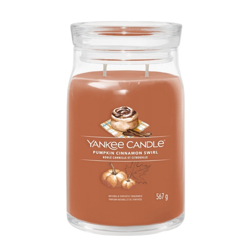 Yankee Candle Dovleac Scorțișoară Swirl Lumânare într-un borcan mare cu două fitiluri