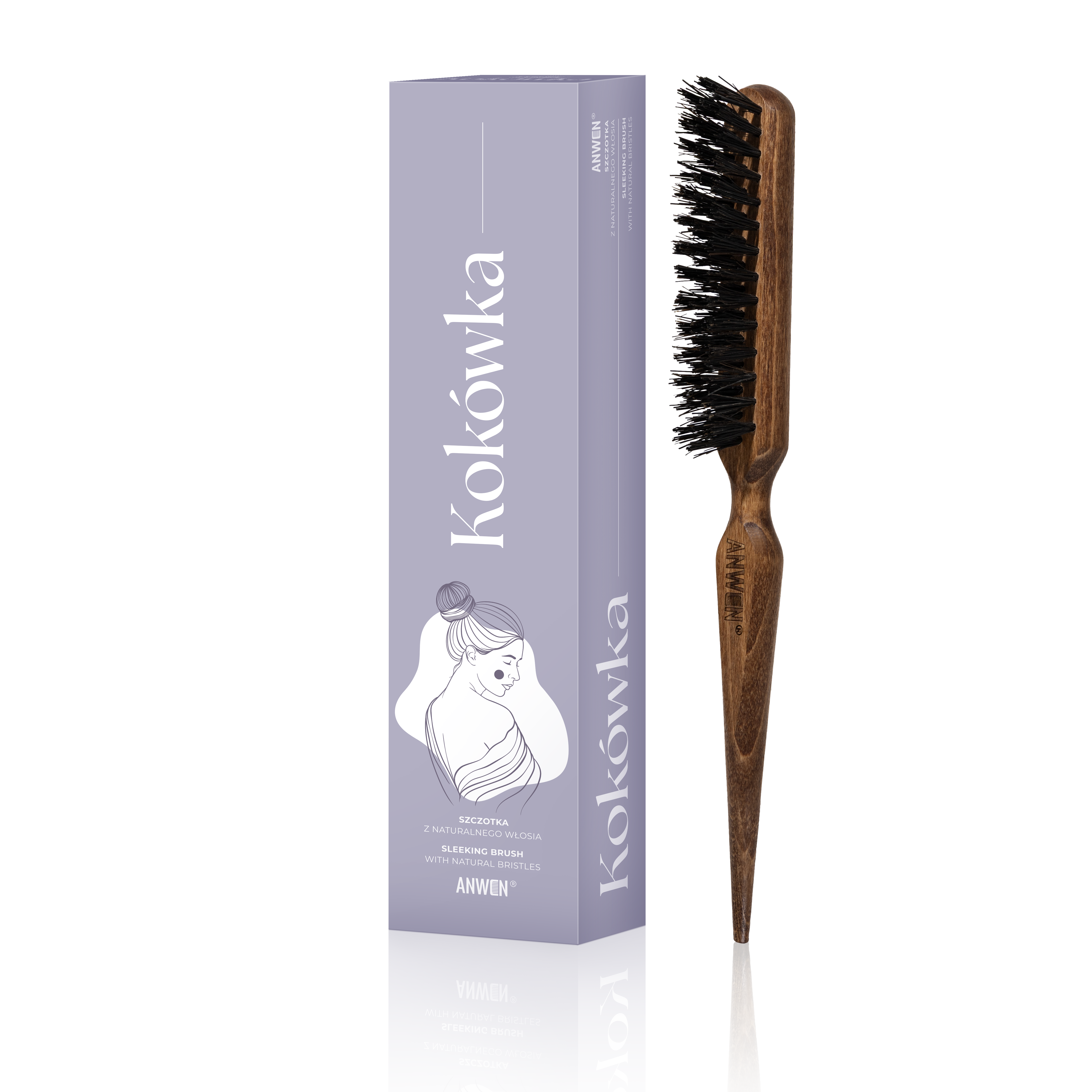 Anwen perie de păr din lemn pentru curling