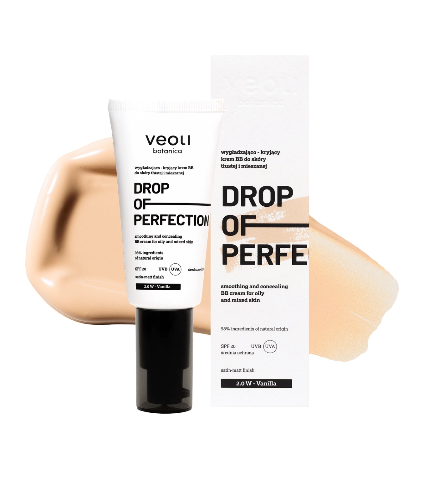 Veoli Botanica Drop of Perfection Cremă BB netezitoare și acoperitoare SPF20 2.0 W Vanilie